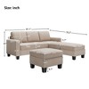 Reversible L-Shaped Sectional Sofa with Storage Ottoman: Chaise Lounge, Nailhead Textured Fabric - 3-Piece Sofa Set for Versatile Living Spaces - 4 of 4