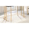 Vynxaria Gold-Black Desk Computer Desks Writing Desks Office Table with Faux Marble Surface for Modern Workspaces - 2 of 4