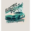 Car Fanatic Electric Fast Teal Sports Car Adult Long Sleeve Hoodie - 2 of 2