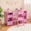 Infans Kids Vanity Table & Chair Set 2-in-1 Princess Pretend Play Makeup Vanity Set - 3 of 4