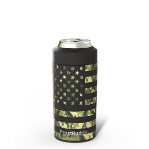 FrostBuddy Universal Buddy Insulated Can Cooler | Fits 12oz Cans, Slim Cans & Bottles | Stainless Steel Drink Holder - 1 of 4