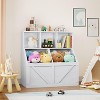 Kids Toy Storage Organizer with Bookshelf, 3-Tier Toy Shelf & 2 Storage Bins for Nursery, Playroom, Bedroom - 4 of 4