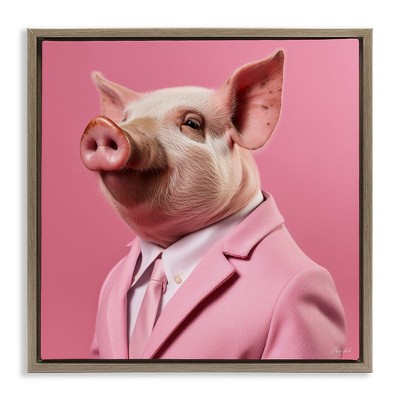 Stupell Industries Pink Pig Fashion, 18" x 18"