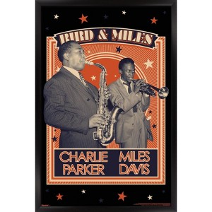 Trends International Charlie Parker and Miles Davis - Together Framed Wall Poster Prints - 1 of 4