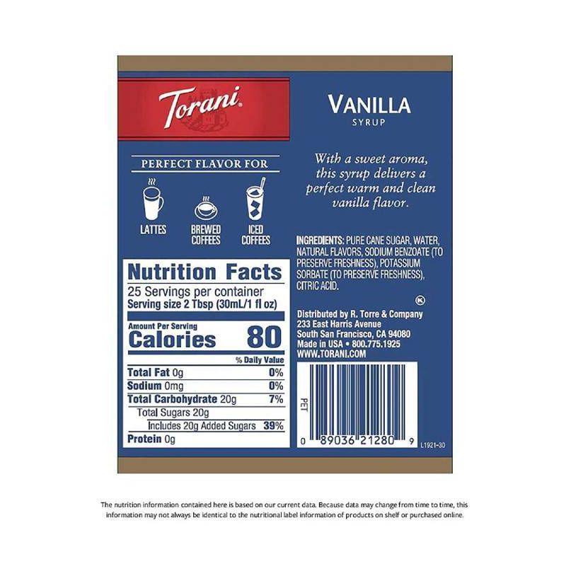 Torani Vanilla Syrup - 12.7 fl oz, 3 of 7