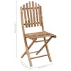 vidaXL Folding Patio Chairs 2 pcs with Cushions Bamboo - 4 of 4