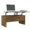 vidaXL Coffee Table Smoked Oak 40.2"x19.9"x18.3" Engineered Wood - 4 of 4
