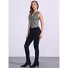 Allegra K Women's V Neck Faux Suede Button Down Side Pockets Sleeveless Vest - 4 of 4