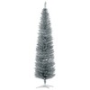 HOMCOM 7 FT Artificial Pencil Christmas Tree, Slim Xmas Tree with 499 Realistic Branch Tips and Plastic Stand, Silver - 4 of 4