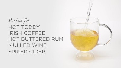 Viski Hot Toddy Glass, Irish Coffee Mug for Mulled Wine, Spiked Cider,  Eggnog, 12 oz, Clear Glass