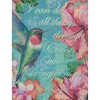 Manual Woodworks and Weavers Floral Woven Cotton Blend Throw Blanket 60 Inch Hummingbird Hibiscus by Geoffrey Allen - 2 of 3