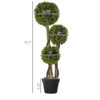 Syemin Artificial Plant for Home Decor Fake Plants Artificial Tree in Pot 3 Ball Boxwood Topiary Tree, Green, 10.75"*10.75"*35.5" - 3 of 4