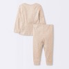 Baby 2pc Wide Ribbed Top & Bottom Set - Cloud Island™ Beige - image 2 of 3