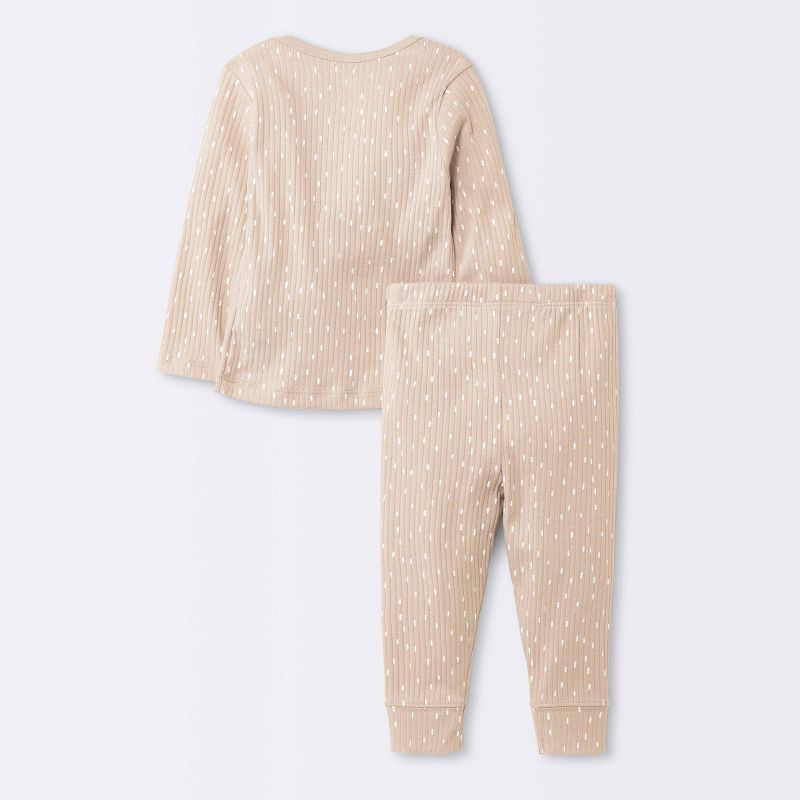 Baby 2pc Wide Ribbed Top & Bottom Set - Cloud Island™ Beige, 3 of 5