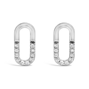 Haus of Brilliance 925 Sterling Silver 1/10 Diamond Diamond Paperclip Stud Earrings - 1 of 4