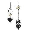 Attop Black Asymmetrical Heart Pendant Earrings - 2 of 4