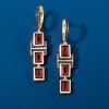 Ross-Simons 6.50 ct. t.w. Garnet and .20 ct. t.w. Black Spinel Drop Earrings in 18kt Gold Over Sterling - 4 of 4