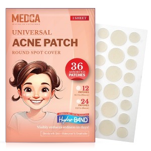 MEDca Hydrocolloid Acne Patches for Face – 36-Count Pimple Spot Bandages in 2 Sizes for Acne, Zits & Blackheads - 1 of 4