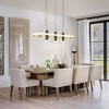 KTMBDW 3 Lights Dining Room Chandelier Hanging Light Fixture Modern Kitchen Island Linear Lighting Farmhouse Chandelier for Bar Restaurant,White&Gold - 4 of 4