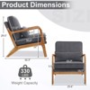 Karl Home Mid Century Solid Wood Accent Chair Upholstered Armchair with an Extra Pillow - 3 of 4