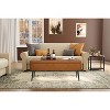 Leather Bench with Storage Ottoman, Foot Rest with Legs, Entryway End of Bed Bench with Stitching, Safety Hinges, for Living Room, Bedroom, Entryway - 3 of 4