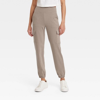 Women's Relaxed Fit Super Soft Cargo Joggers - A New Day™ Brown S : Target