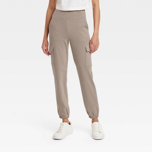 Brilliant Basics Women's Pocket Fleece Track Pants - Khaki - Size