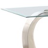 24" Rectangular End Table with Satin Glass Top and Black Metal Base ¨C Ideal for Modern Spaces - 3 of 4