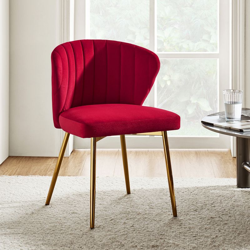 Emma Side Chair with Metal Legs for Living Room and Bedroom Velvet Accent Chair| KARAT HOME, 4 of 13