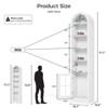 FONTOI Slim Arched Shaped Storage Cabinet with 6 Shelves, Arched Bookcase with Storage Space for Home, White, 10.2"*71.1"*16.1" - 3 of 4