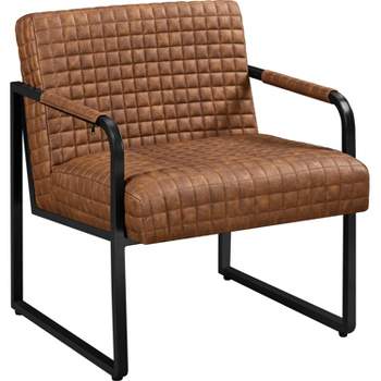 Yaheetech PU Leather Accent Armchair