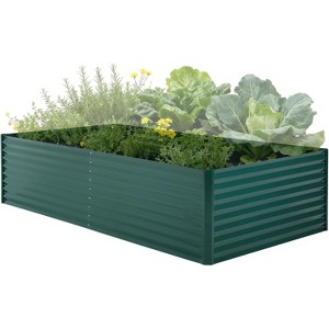 Galvanized Raised Garden Bed Kit w/Cover,Ultimate Raised Beds Extra Deep Metal Planter Raised Beds for Vegetables - 1 of 4
