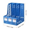 Unique Bargains PP Plastic Vertical Sturdy Detachable Design File Magazine Holder 3 Compartment - 2 of 4