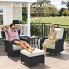 LayinSun Wicker Outdoor Furniture Set with 6-inch Comfy Cushions, High Back Patio Furniture Set with Swivel Rocking Chairs and Side Table - 2 of 4