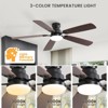 HOMLUX 52" Low Profile Ceiling Fan w/Light Remote Control 6-Speed 3-Timer,Walnut/Black/Brown - 4 of 4