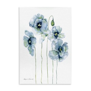 Stupell Industries Modern Poppy Blooms Blue Abstract Wall Plaque Art, 10" x 15" - 1 of 4