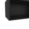 GlasFlength Kitchen Storage Kitchen Wall Cabinet Open Shelves Cabinet Rectangular Storage Cupboard for Kitchen, Black, 12.5"*30"*12" - 4 of 4