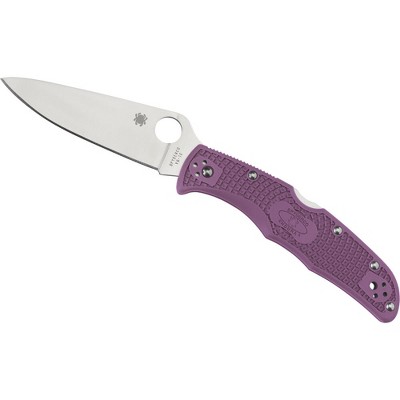 Spyderco Endura 4 Lightweight Flat Ground Folding Knife with 3.80" VG10 Satin Plain Blade |Superior Cutting Performance with 4-Way Pocket Clip
