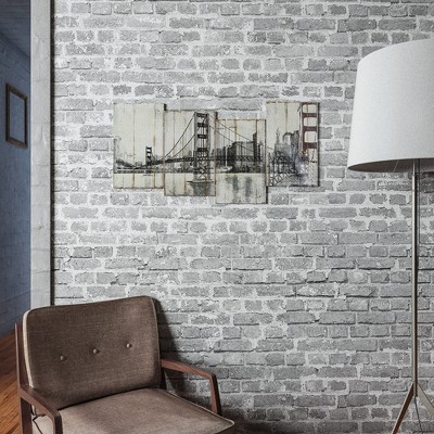 Golden Gate Bridge Distressed Wood Panel Canvas Art