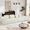 110"W Modern Large Modular Sofa, 3-Piece Set with Free Combination, Includes 4 Pillows, Ideal for Living Room, Bedroom, Apartment-ModernLuxe - 3 of 4