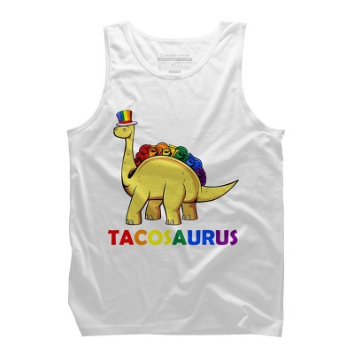 Adult Design By Humans Tacos Dinosaur Tacosaurus Rainbow Pride By JuTrading Tank Top