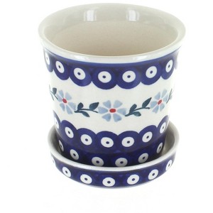Blue Rose Polish Pottery P045 Manufaktura Flower Pot - 1 of 1