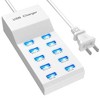 iMountek 10 Ports USB Charging Station Hub 50W USB Wall Charger Fast Charging Power Adapter for Phone Tablet  White - 3 of 4