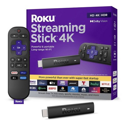 Roku Streaming Stick 4K Streaming Device 4K/HDR/Dolby Vision with Voice Remote with TV Controls