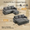Dyonery 81" Chenille Sleeper Sofa Bed with Reversible Storage Chaise, L-Shaped Pull Out Sectional Couch for Guest Room - 3 of 4