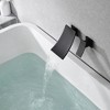 SUMERAIN Matte Black Waterfall Tub Faucet Wall Mount High Flow Bath Filler with Brass Rough-in Valve - 3 of 4