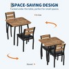 Coolmee Small Dining Table Set for 2,3-Piece Kitchen Table Set with Thick Wood Grain Tabletop & 2 Upholstered Chairs & Metal Frame, Compact Table Set - 3 of 4