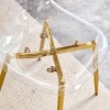 SEVOBAL Dining Chairs Set of 4 Modern Transparent Armless Chairs with Gold-Plated Metal Legs, Gold, 18.11"*17.32"*32.67" - 4 of 4