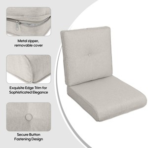 2 Piece High Back Patio Chair Cushions Set,Tufted Adirondack Cushions for Rocking Chair,Outdoor Garden Chair Cushions for Porch Deck-Coolbibila - 1 of 4