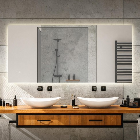 Nora Rectangular Frameless Anti-fog Aluminum Back-lit Tri-color Led  Bathroom Vanity Mirror With Smart Touch Control : Target